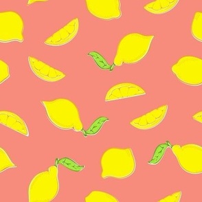 Retro Style Lemons Medium Pink