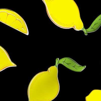 Retro Style Lemons Large Black