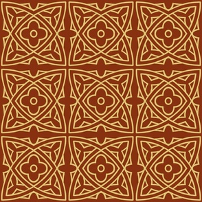 medieval tile 4, dark clay red and yellow