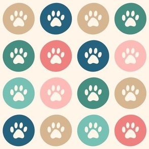 Paw Prints on Multicolor Circles (Extra Large Scale)