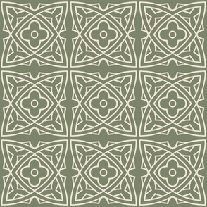 medieval tile 4, moss green