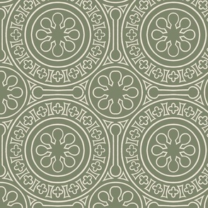 medieval tile 3, moss green