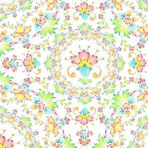 Rococo Motifs Fabric Wallpaper And Home Decor Spoonflower
