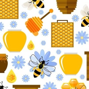 BeeKeeper Pattern, Honey Bee, Bumble Bee, Bee Fabric, Honey Bee Fabric, Bee Design, Humble Bee, Bee Keeper, Bee Hive, Honey Comb, Honey, Honey Bee