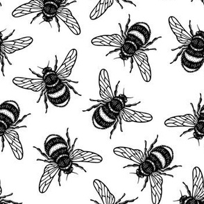 Bee Pattern Black and White, Honey Bee, Bumble Bee, Bee Fabric, Honey Bee Fabric, Bee Design, Humble Bee, Bee Keeper