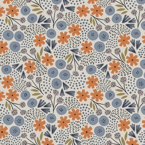 Phyllis Floral (orange and blue) (small)