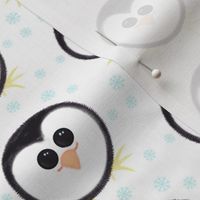 Rolling baby penguins white
