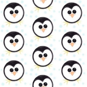 Rolling baby penguins white