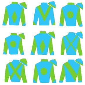 Jockey Silks - turquoise & lime green