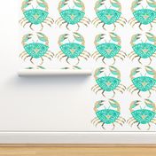 Crab – Turquoise & Gold