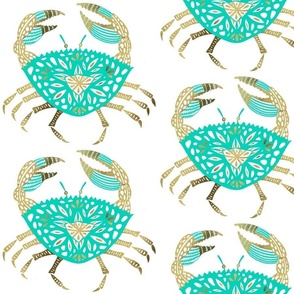 Crab – Turquoise & Gold