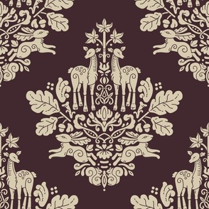 Woodland Damask  Medium scale