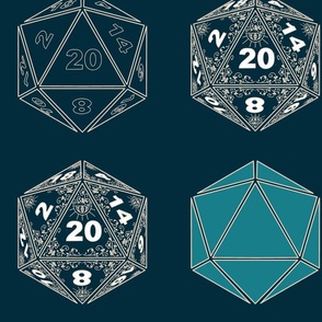 Decorated d20s - dark and colorful