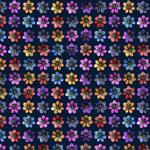 Flowers on Dark Blue