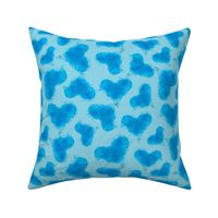Cute Patchwork Hearts Pattern Blue on Baby Blue