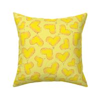 Cute Patchwork Hearts Pattern Lemon and Yellow