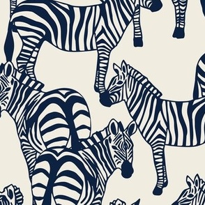 Zebras Navy Blue