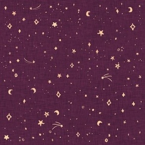 Celestial Lights | Linen Texture | Purple 8x8