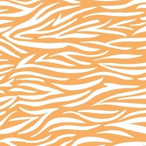 Wild zebra stripes horizontal animal print african safari abstract boho design honey orange white