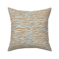 Wild zebra stripes horizontal animal print african safari abstract boho design moody caramel baby blue