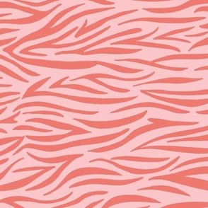 Wild zebra stripes horizontal animal print african safari abstract boho design coral red pink