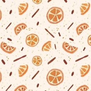 Watercolor Cinnamon Orange On Tan 4x4