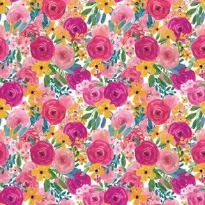 Full Bloom Floral Pattern 3x3 Nature Botanical Flowers