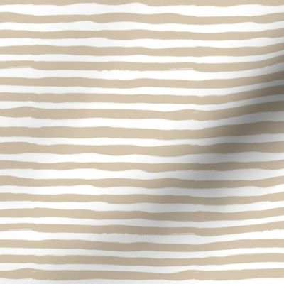 irregular horizontal stripes light brown on white | small