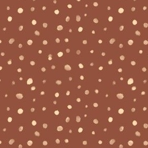 Gold Polka On Chocolate Brown 4x4