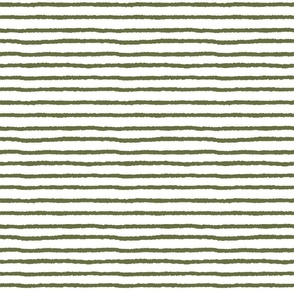 horizontal hand drawn stripes green on white