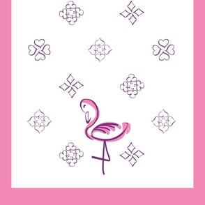 Wonderland - Flamingo - Tea Towel