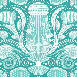 Sea Garden (Turquoise Sea Green Blue)