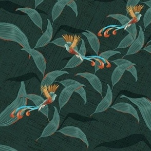 Tropical Birds and Leaves