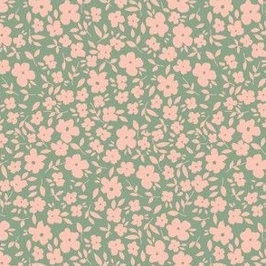 Small Green and White Floral