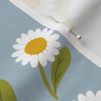 Daisies on Powder Blue