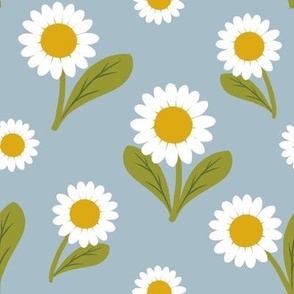 Daisies on Powder Blue