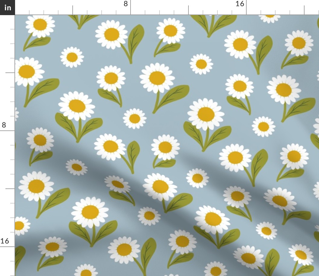 Daisies on Powder Blue