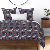 Horses dark blue pattern Big Scale