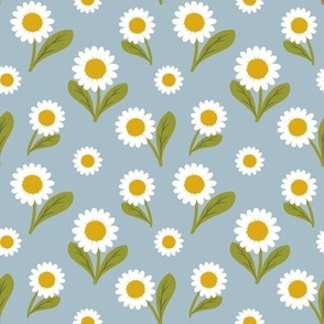 Daisies on Powder Blue -small