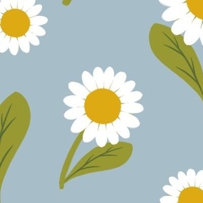 Daisies on Powder Blue -LARGE