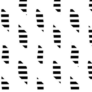 Geometric striped shapes on white