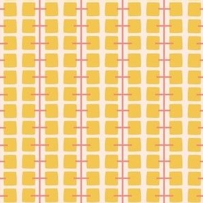 Wobbly Square Flowers // Yellow and Pink