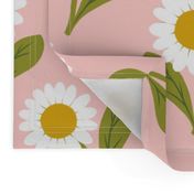 Daisies on Pale Pink -LARGE