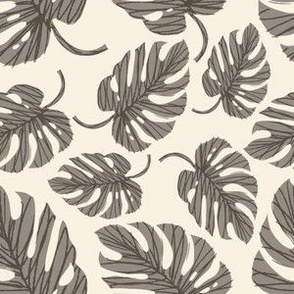 Monstera Leaves ~ Grey