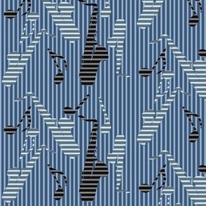 Sax Lines Pattern Blue