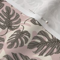 Monstera with Shadow ~ on Pink