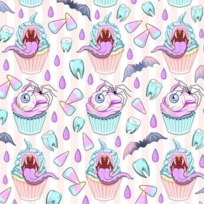 Creepy Cupcakes and Candy Corn | Pastel Goth Halloween Teeth and Fangs