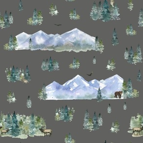 mountain forest grey