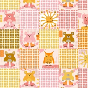 Square Bear Cheater Quilt