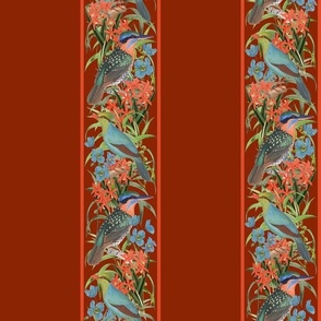 BIRD STRIPE - TROPICAL BIRDS COLLECTION (CHINESE RED)